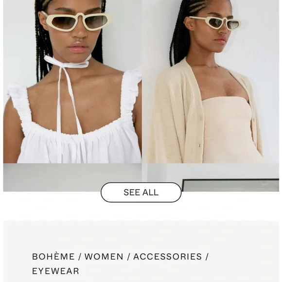 Bohème Cream Retro-Futuristic Sunglasses - Picture 6 of 6